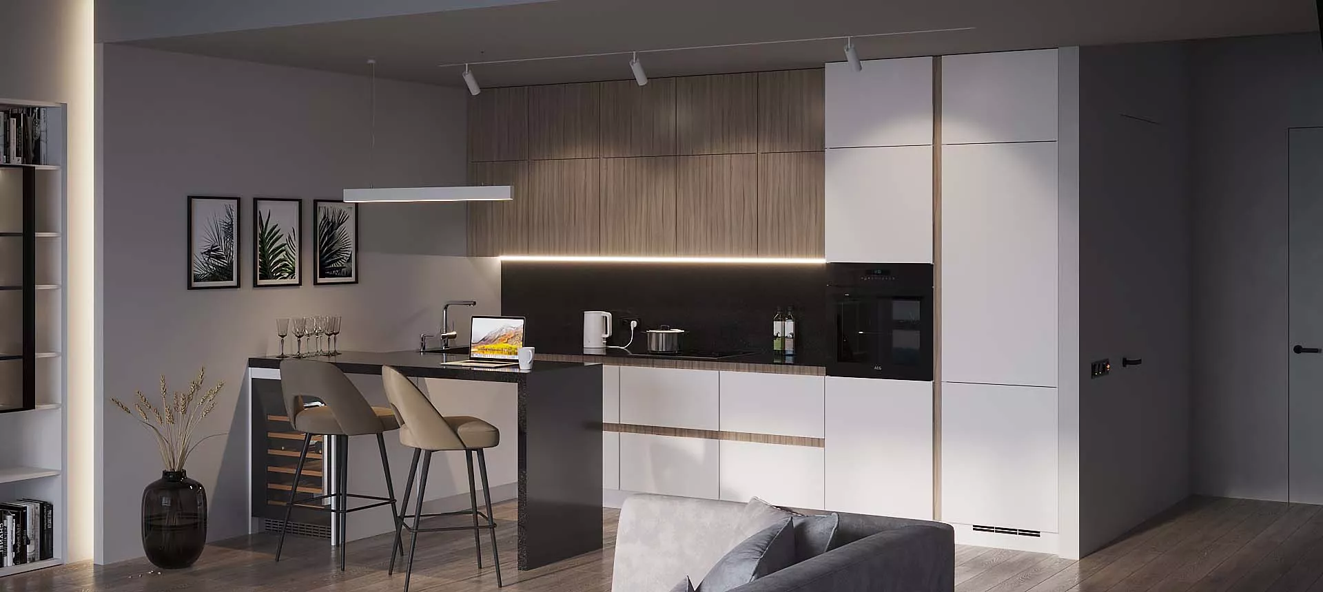 Белый / Древесина Шорвуд 